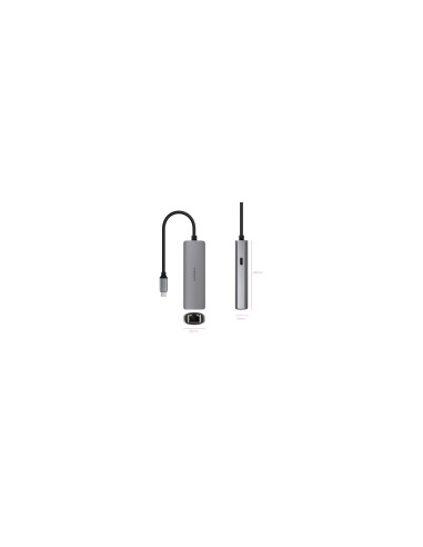 Nanocable Adaptador USB-C 3.1 a RJ45, con PD 100W, USB-C/M, Aluminio, Color Gris, 18 cm