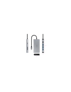Nanocable Hub USB-C 8 en 1, Conversor USB-C 3.1 a 3xUSB-A 3.0 + HDMI 4K@60Hz + USB-C PD + RJ45 1Gbps + TF + SD, Aluminio, Gris,  2