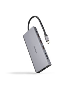 Nanocable Hub USB-C 12 en 1, Conversor USB-C 3.1 a 3xUSB-A 3.2 + USB-C 3.2 + USB-C PD + 2xHDMI 4K@60Hz + DP 4K@60Hz + RJ45 1Gbps