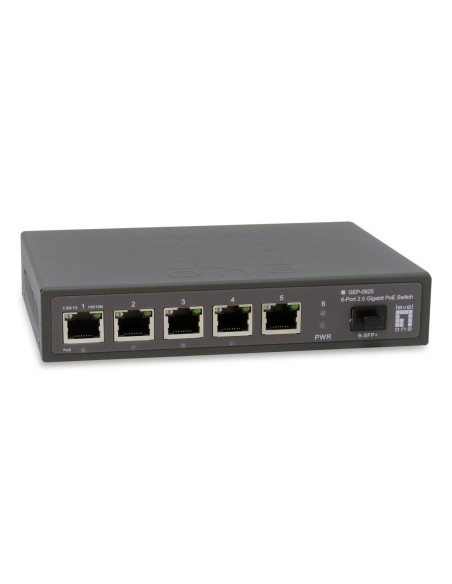 LevelOne GEP-0625 switch No administrado 2.5G Ethernet (100/1000/2500) Energía sobre Ethernet (PoE) Negro