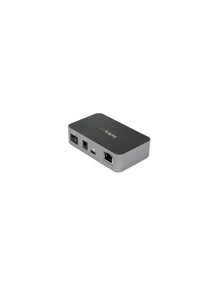 StarTech.com Hub USB-C de 3 Puertos con Puerto de Red Ethernet - 10Gb - Alimentado - Negro Gris