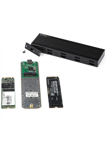 StarTech.com Caja Externa USB-C de 10Gbps a NVMe M.2 or SSD SATA M.2 - Carcasa de Aluminio Portátil para SSD NGFF M.2 PCIe/SATA 