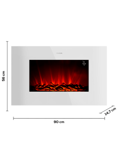 Chimenea eléctrica ReadyWarm 3590 Flames Connected White 2