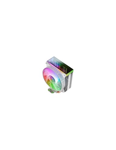 Mars Gaming MCPU-VR Blanco Disipador CPU Doble Espejo Infinito ARGB 4 Heatpipes HCT TDP 180W Ventilador Ultra-silencioso PWM 12c