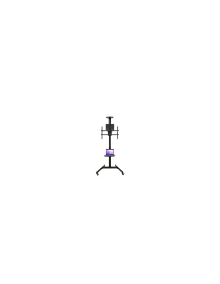 TooQ ?COMETA? Soporte de Suelo con Ruedas con Regulación de Altura para Pantallas 37"- 70", Rotación 90°, Negro