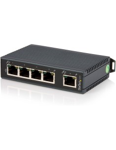 StarTech.com Switch Conmutador Industrial Ethernet de 5 Puertos RJ45 de Montaje en Carril DIN - Negro