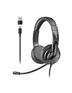 NGS VOX605 USB-C Auriculares Alámbrico Diadema Llamadas/Música USB Tipo C Negro