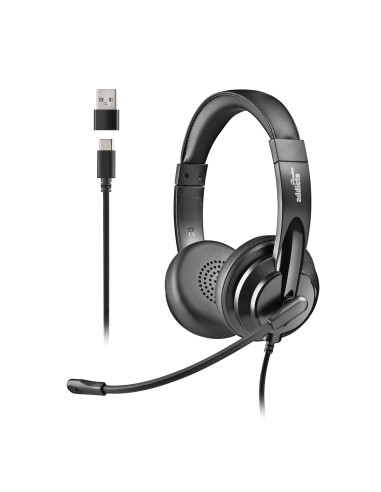 NGS VOX605 USB-C Auriculares Alámbrico Diadema Llamadas/Música USB Tipo C Negro