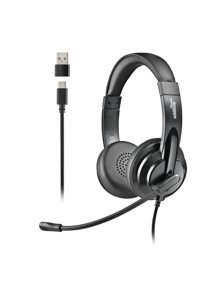 NGS VOX605 USB-C Auriculares Alámbrico Diadema Llamadas/Música USB Tipo C Negro