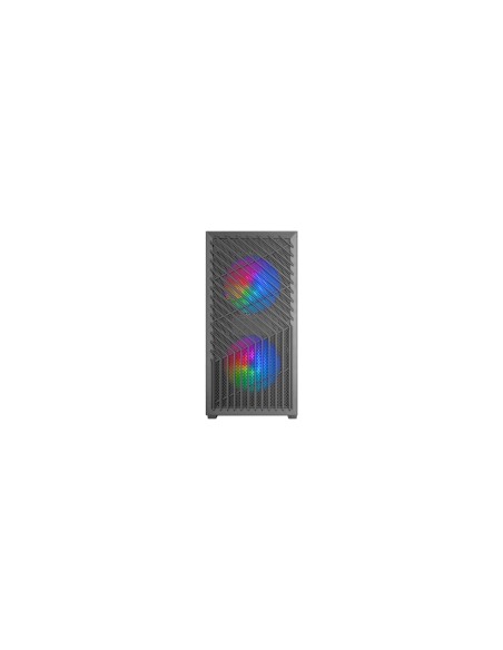 Mars Gaming MC- VORTEX, Caja Gaming MicroATX, Frontal Mesh Geométrico, Ventana Lateral Cristal Templado, 3x Ventiladores FRGB Ra