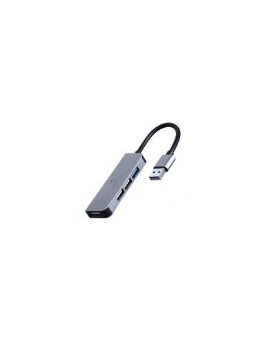 Gembird 4-port USB hub 1 x USB 3.1 + 3 x USB 2.0 Alámbrico USB 3.2 Gen 1 (3.1 Gen 1) Type-C Plata