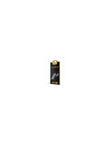 Gembird 4-port USB hub 1 x USB 3.1 + 3 x USB 2.0 Alámbrico USB 3.2 Gen 1 (3.1 Gen 1) Type-C Plata