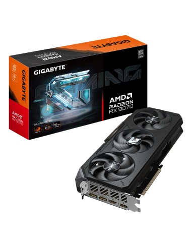GIGABYTE Radeon RX 9070 GAMING OC 16G Tarjeta Gráfica - 16GB GDDR6, 256 bits, PCI-E 5.0, 2700 MHz Frecuencia Base, 2 x DisplayPo