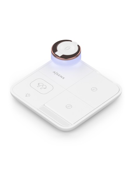 AISENS Cargador Inalambrico USB-C 4 en 1 De 15W Para Movil, Apple Watch, Auriculares Con Estuche De Carga, Blanco