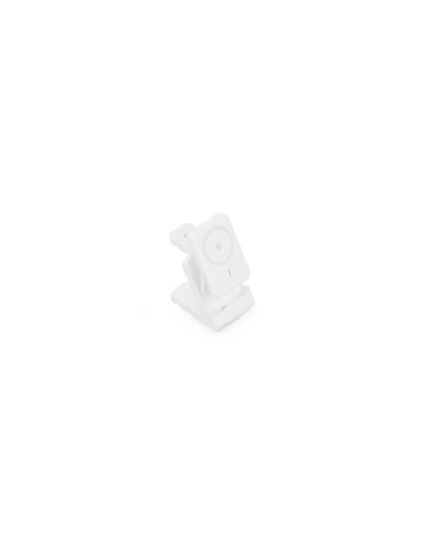 AISENS Cargador Inalambrico USB-C 4 en 1 De 15W Para Movil, Apple Watch, Auriculares Con Estuche De Carga, Blanco