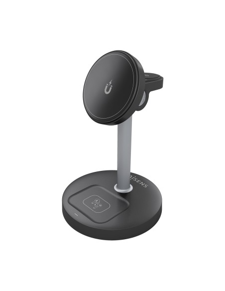 AISENS Cargador Inalambrico USB-C 4 en 1 De 15W Para Movil, Apple Watch, Auriculares Con Estuche De Carga, Negro