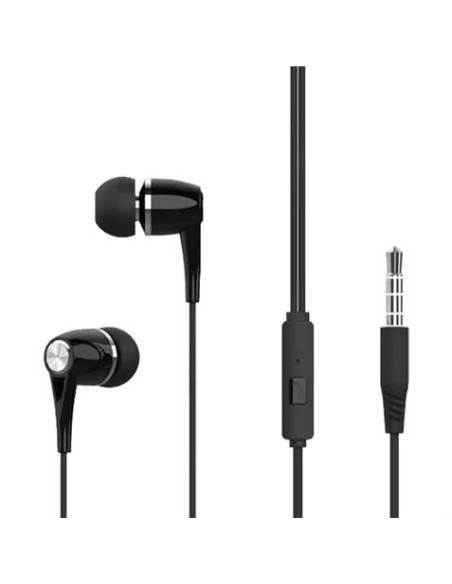 AURICULAR + MICROFONO MUSIC NEGRO