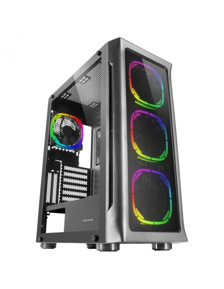 Mars Gaming MC-NEO Negro Torre Gaming XXL E-ATX Ventana Lateral y Frontal Cristal Templado 4x Ventiladores ARGB 120mm + Ventilad