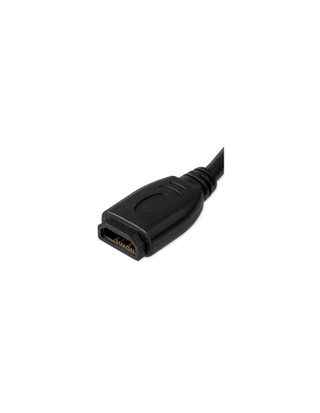 StarTech.com Cable de 15cm de Extensión Alargador HDMI 2.0 de Alta Velocidad - Extensor de Puertos - 4K de 60Hz - Negro