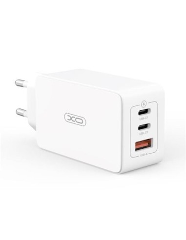 CARGADOR DE CORRIENTE 65W 2 X TIPO C + 1 X USB