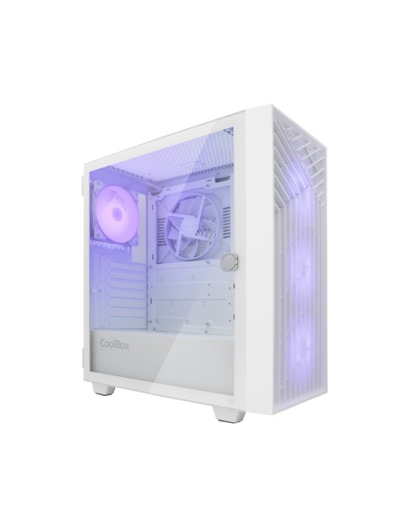 CoolBox GAMING CAJA ATX GA300 GRIDLINE ARGB WHITE USB-C 3.2 GEN1 SIN FTE + 5 VENTILADORES