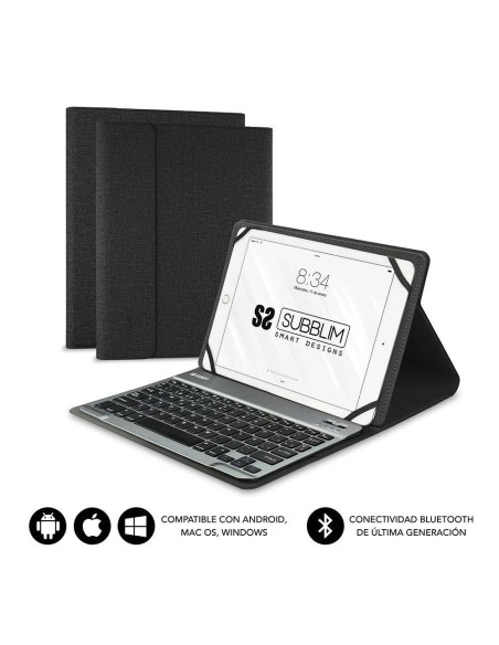FUNDA CON TECLADO BLUETOOTH UNIVERSAL 10.1"-11"