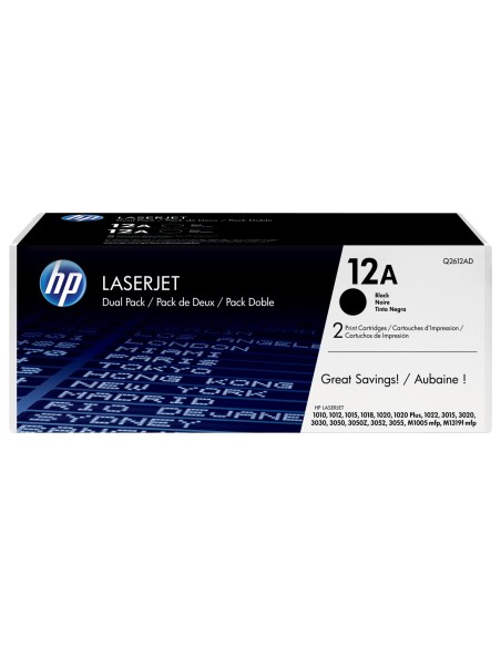 HP 12A Pack Ahorro x2 Tóner Original Laserjet Negro