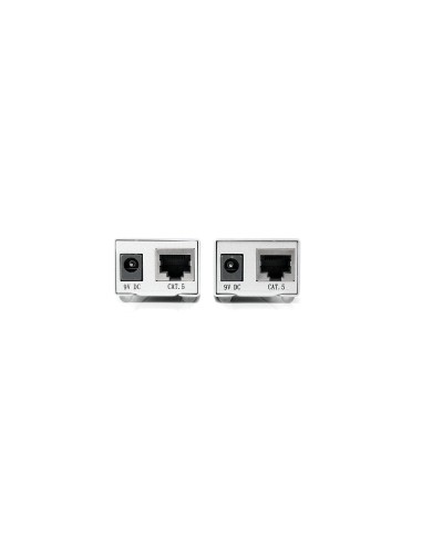 StarTech.com Extensor de 1 Puerto Serie Serial RS232 DB9 por Cable Cat5 UTP Ethernet - 1M Plata