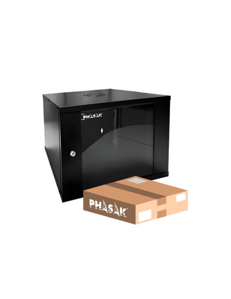 Phasak Mural Rack 19" 12U 530x400 desmontado - Flat Pack - PHO 2012D