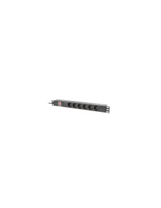 Lanberg PDU-06F-0200-BK unidad de distribución de energía (PDU) 6 salidas AC 1U Negro
