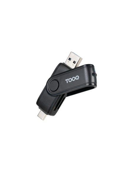TooQ Lector de Tarjetas USB (USB-C 2.0 + USB A 3.0), SD/TF, Color Negro