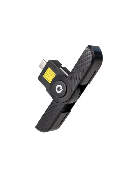 TooQ Lector Tarjetas Inteligentes, DNI Electrónico, USB-C, Negro