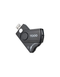 TooQ Lector Tarjetas Inteligentes, DNI Electrónico, SIM, SD, SF, USB-A, Negro