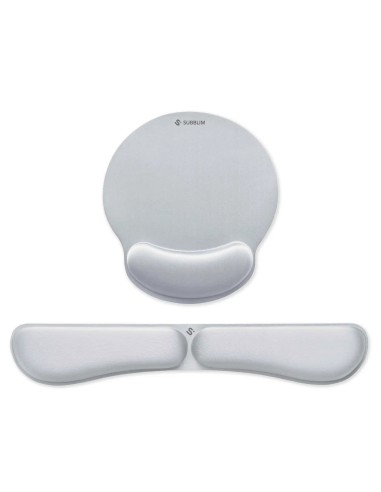 SUBBLIM Pack Ergo Memoryflex ? Conjunto de alfombrilla para ratón y reposamuñecas para teclado Plata