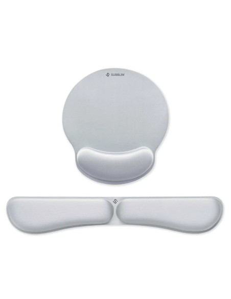 SUBBLIM Pack Ergo Memoryflex ? Conjunto de alfombrilla para ratón y reposamuñecas para teclado Plata