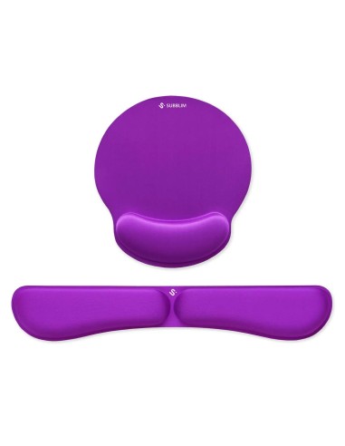 SUBBLIM Pack Ergo Memoryflex ? Conjunto de alfombrilla para ratón y reposamuñecas para teclado Púrpura