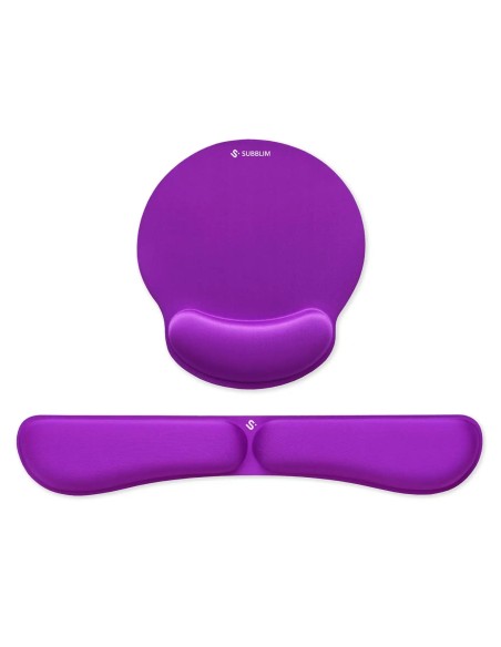 SUBBLIM Pack Ergo Memoryflex ? Conjunto de alfombrilla para ratón y reposamuñecas para teclado Púrpura