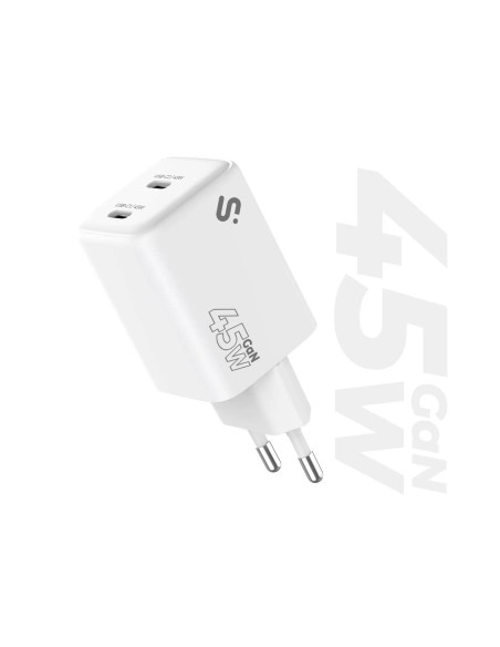 SUBBLIM Cargador GaN 45W Doble USB-C