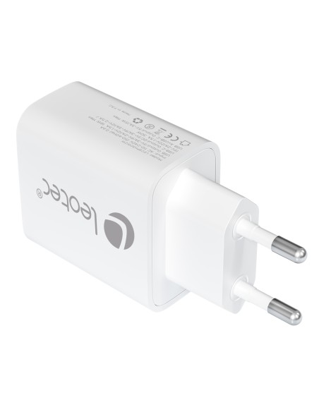 Leotec CARGADOR UNIVERSAL 30W GAN 1 USB C PD+1 USB A BLANCO