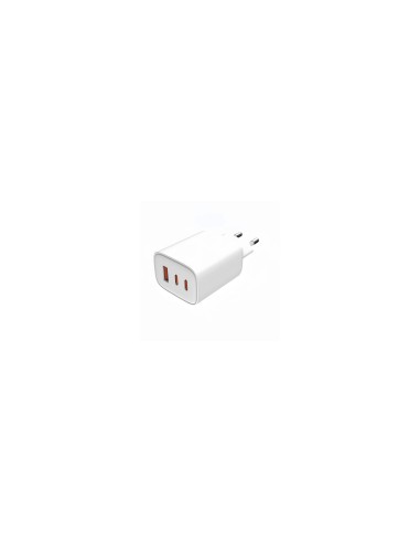 Leotec CARGADOR UNIVERSAL 65W GAN ULTRA SLIM 2 USB C PD+1 USB A BLANCO