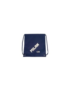 Milan Serie 1918 Bolsa/Mochila de Tiras Grande - Tejido 'ripstop' Ligero y Resistente - Medidas 34x42x0.7cm - Color Azul Oscuro