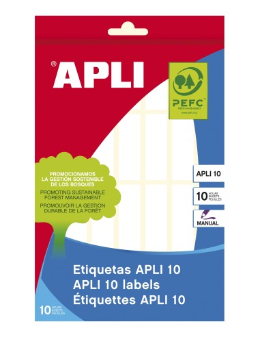 APLI 01637 etiqueta autoadhesiva Rectángulo Permanente Blanco 280 pieza(s)