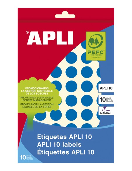 APLI 2735 etiqueta autoadhesiva Alrededor Permanente Azul 616 pieza(s)