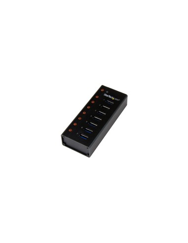 StarTech.com Concentrador USB 3.1 de 7 Puertos con Caja de Metal - Hub de Sobremesa o Montaje en Pared NEGRO
