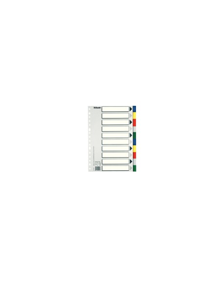 Esselte 11610 lengüeta de índice Separador en blanco con pestaña Cartón, Polipropileno (PP) Multicolor