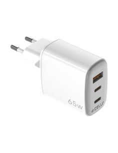 Celly UPTC1USB2USBC65 cargador de dispositivo móvil Smartphone, Tableta, Teléfono Blanco USB Interior