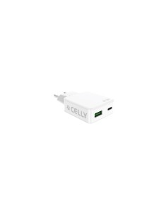 Celly SLIMTC1C1A45WWH cargador de dispositivo móvil Portátil, Smartphone, Tableta Blanco Corriente alterna Carga rápida Interior