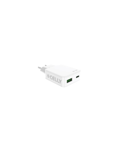 Celly SLIMTC1C1A45WWH cargador de dispositivo móvil Portátil, Smartphone, Tableta Blanco Corriente alterna Carga rápida Interior