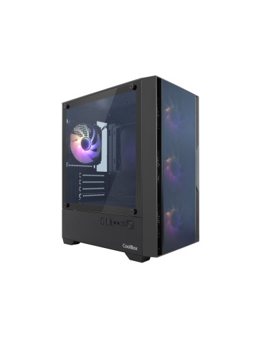 CoolBox GAMING CAJA MATX GM220 FUSION NEGRA MESH USB-C 3.2 GEN1 SIN FTE+ 4 VENT. ARGB