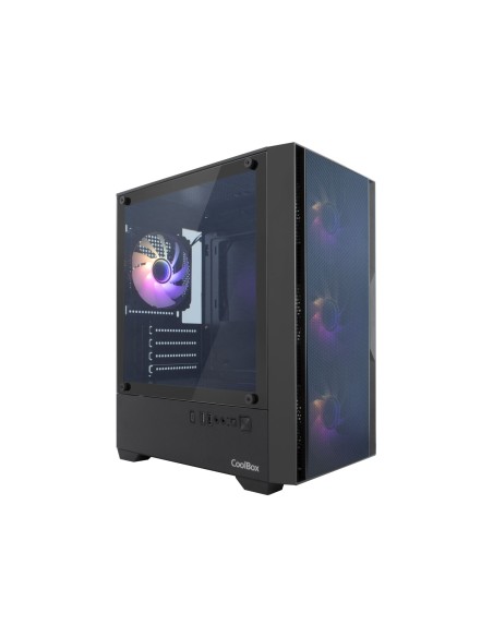 CoolBox GAMING CAJA MATX GM220 FUSION NEGRA MESH USB-C 3.2 GEN1 SIN FTE+ 4 VENT. ARGB